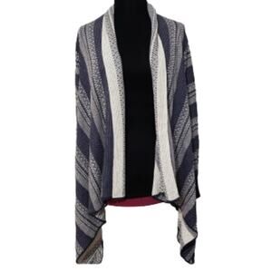 Charming Charlie Aztec Print Fringe Open Cardigan Medium